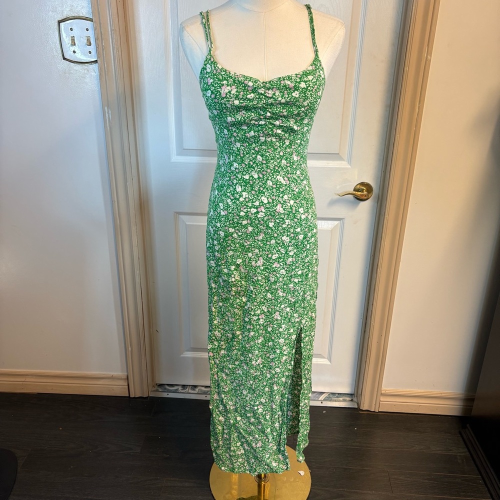 Dex Green Sleeveless Sundress